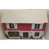 1974 Marx Toy Dollhouse Metal Tin Lithograph Litho 2-Story 5 Rooms 19"x14"x9" USA Made Vintage Doll House