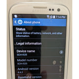 SCH-I535 Samsung Galaxy S3 Smartphone 16GB Verizon 8MP Camera Wi-Fi 4G LTE White Cell Phone Touchscreen Android