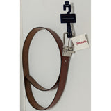 NEW 38-40 L Tommy Hilfiger Reversible Leather Belt Brown/Tan Silver Buckle NWT Tags