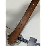 NEW 38-40 L Tommy Hilfiger Reversible Leather Belt Brown/Tan Silver Buckle NWT Tags