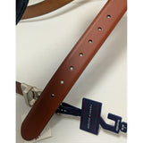 NEW 38-40 L Tommy Hilfiger Reversible Leather Belt Brown/Tan Silver Buckle NWT Tags