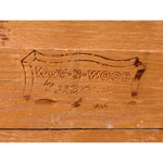 w/TRAY Handle SPLIT AS-IS Woven Wood Picnic Basket By WOV-N-WOOD With Handles