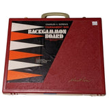 Charles H. Goren's Tournament Size Backgammon Board Game Travel Attaché Case Set Faux Signed