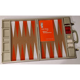 Charles H. Goren's Tournament Size Backgammon Board Game Travel Attaché Case Set Faux Signed