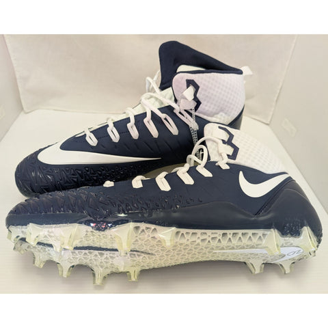 18 Men's Nike White Navy Force Savage Pro TD Football Cleats 880144-411 Shoes