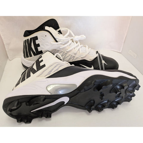 18 Men's Nike Black White Zoom Code Elite 3/4 Shark Football Cleats 603370-010 Shoes