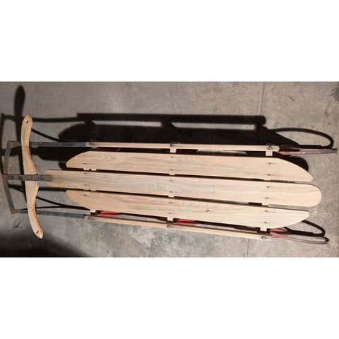 1955 Vintage Wooden Olympian Sled 50x22" Wood Original