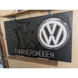 AS-IS 3x5 ft Dealer Volkswagen Fahrvergnügen Neon Wall Sign MagneTek Luminous Tube Transformer