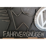 AS-IS 3x5 ft Dealer Volkswagen Fahrvergnügen Neon Wall Sign MagneTek Luminous Tube Transformer