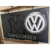 AS-IS 3x5 ft Dealer Volkswagen Fahrvergnügen Neon Wall Sign MagneTek Luminous Tube Transformer