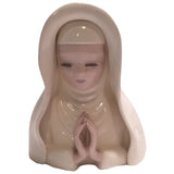 7" Nun Head Vase Planter Vintage Small Religion Religious Christianity Figure Figurine Pottery
