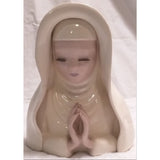 7" Nun Head Vase Planter Vintage Small Religion Religious Christianity Figure Figurine Pottery