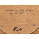 10" 1999 Longaberger Popcorn Basket Christmas Collection Leather Handles USA Round