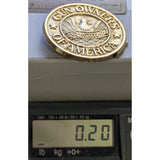 2 5/8" Gun Owners Of America United Belt Buckle Eagle Round Gold Tone Club Springfield Virginia Forbes Place
