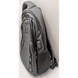 Bruno Cavalli Laptop Backpack USB Charging Port Polyester Grey Design Travel Bag Back Pack