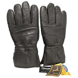 L Jacob Ash Mens Waterproof Italian Leather JA Gloves 40g Thinsulate Insulated Black Large Winter
