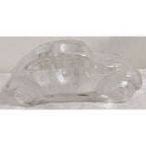 6"L x 2.5"W x 2"T Clear Glass VW Bug Paperweight 1990s Car Beetle Volkswagen Figurine Decor Crystal