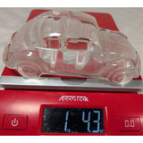 6"L x 2.5"W x 2"T Clear Glass VW Bug Paperweight 1990s Car Beetle Volkswagen Figurine Decor Crystal