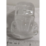 6"L x 2.5"W x 2"T Clear Glass VW Bug Paperweight 1990s Car Beetle Volkswagen Figurine Decor Crystal