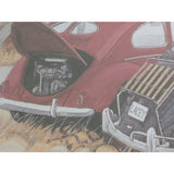 12x30" Arlen Olson Signed Bevy Of Bugs Print 92/500 VW Volkswagen Framed Limited Edition