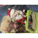 Lime Green 1999 VW Bug Maisto Santa Reindeer Christmas Ornament Volkswagen Die-Cast