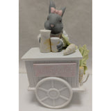 FADED Carrot Juice Stand Bunny Easter Dept 56 Figurine Ceramic Gray & White