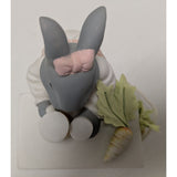 FADED Carrot Juice Stand Bunny Easter Dept 56 Figurine Ceramic Gray & White