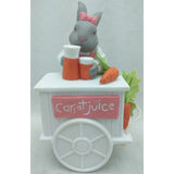 FADED Carrot Juice Stand Bunny Easter Dept 56 Figurine Ceramic Gray & White