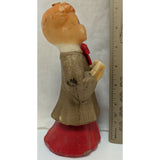 7" Gurley Candle Boy Choir Figurine Red Robe Caroler Holiday Christmas 69 cent Vintage