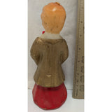 7" Gurley Candle Boy Choir Figurine Red Robe Caroler Holiday Christmas 69 cent Vintage