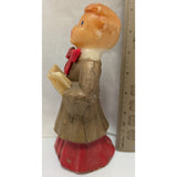 7" Gurley Candle Boy Choir Figurine Red Robe Caroler Holiday Christmas 69 cent Vintage