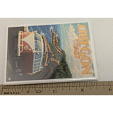 Oregon Coast Lantern Press Magnet & Image Retro VW Van Bus Window Scenic Design