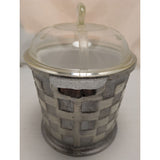 Ice Bucket Guardian Service Ware Aluminum Plastic Liner Glass Lid Medieval Axe Armor Vintage