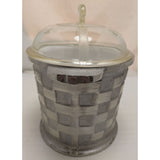 Ice Bucket Guardian Service Ware Aluminum Plastic Liner Glass Lid Medieval Axe Armor Vintage