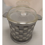 Ice Bucket Guardian Service Ware Aluminum Plastic Liner Glass Lid Medieval Axe Armor Vintage