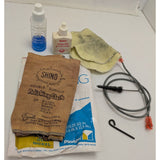 1960s Pioneer "Shino" Polishing Cloth Cleaning Set Selmer Cork Grease Valve Oil Brush Trumpet Brass