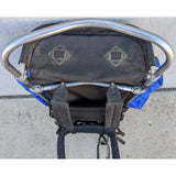 Jansport External Aluminum Frame Backpack Blue Black Hiking Pack USA Hip Wings Camping