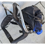 Jansport External Aluminum Frame Backpack Blue Black Hiking Pack USA Hip Wings Camping