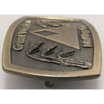 Rare Great Western Malting Co Brass Belt Buckle Wheat Grain Great American Beer