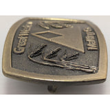 Rare Great Western Malting Co Brass Belt Buckle Wheat Grain Great American Beer