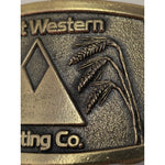 Rare Great Western Malting Co Brass Belt Buckle Wheat Grain Great American Beer