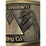 Rare Great Western Malting Co Brass Belt Buckle Wheat Grain Great American Beer