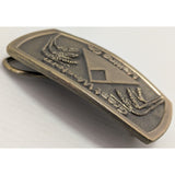 Rare Great Western Malting Co Brass Belt Buckle Wheat Grain Great American Beer