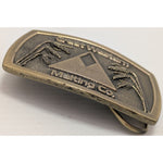 Rare Great Western Malting Co Brass Belt Buckle Wheat Grain Great American Beer