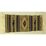 19X43 Artesanias Gultex Hand Woven Wool Table Runner Mexico Wall Art Rug Southwestern Striped Zapotec Navajo Style