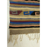 19X43 Artesanias Gultex Hand Woven Wool Table Runner Mexico Wall Art Rug Southwestern Striped Zapotec Navajo Style