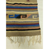 19X43 Artesanias Gultex Hand Woven Wool Table Runner Mexico Wall Art Rug Southwestern Striped Zapotec Navajo Style