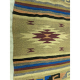19X43 Artesanias Gultex Hand Woven Wool Table Runner Mexico Wall Art Rug Southwestern Striped Zapotec Navajo Style