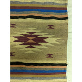 19X43 Artesanias Gultex Hand Woven Wool Table Runner Mexico Wall Art Rug Southwestern Striped Zapotec Navajo Style