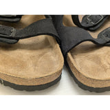 40 L9 M7 Birkenstock Florida Black Suede Soft Footbed Sandals Size 9 Made In Germany